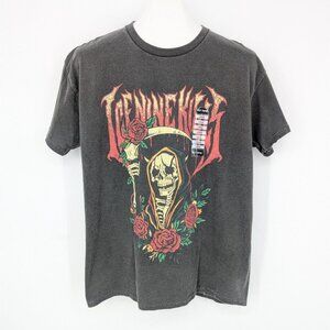 Ice Nine Kills T Shirt Adult Size L Devil Reaper & Rose Skulls Graphic Goth Emo